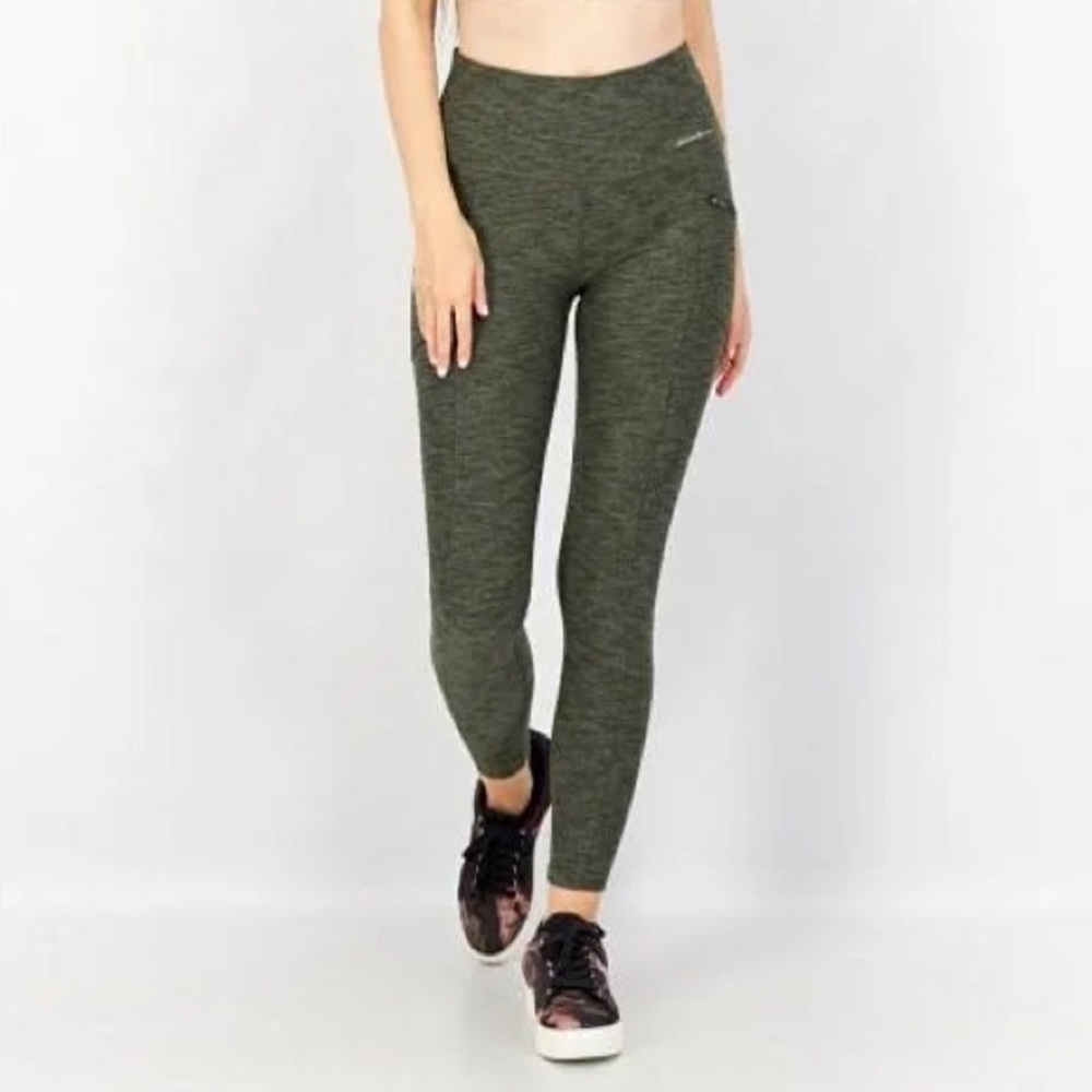 Eddie Bauer Leggings Heather Green/Gray Size Medium Trail Tight Leggings